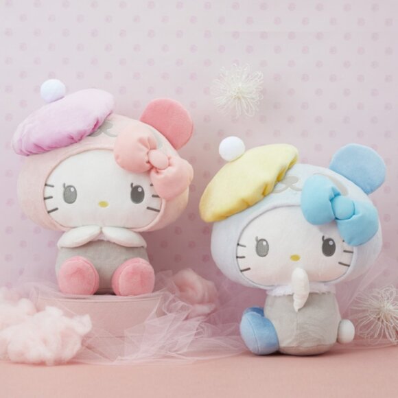 Hello Kitty Pastel Beret Panda Costume Plush Blue - Picture 5 of 5